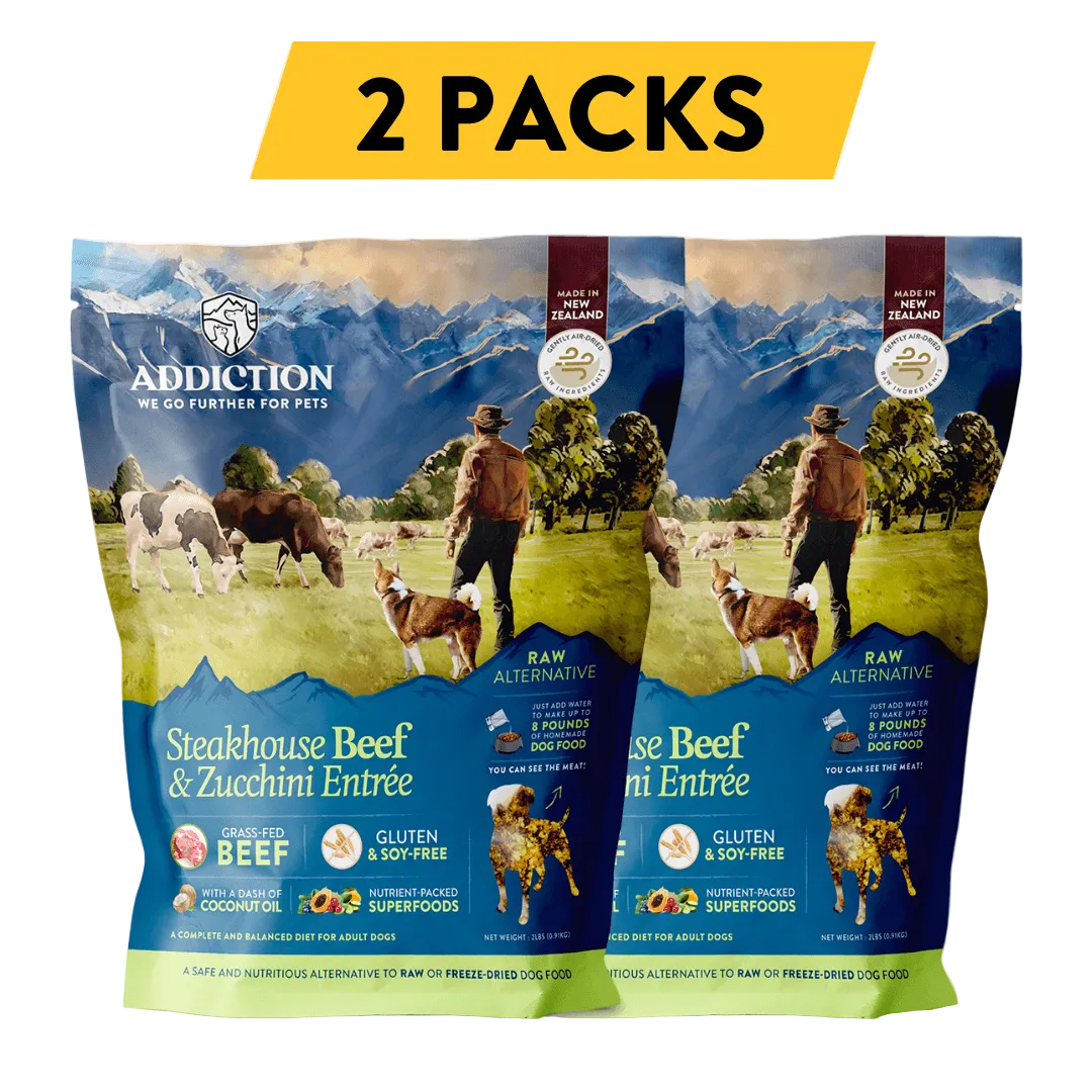 Steakhouse Beef & Zucchini Air-Dried Dog Food package — 2-pack bundle