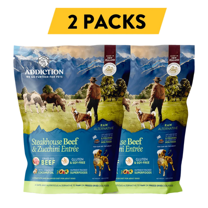Steakhouse Beef & Zucchini Air-Dried Dog Food package — 2-pack bundle