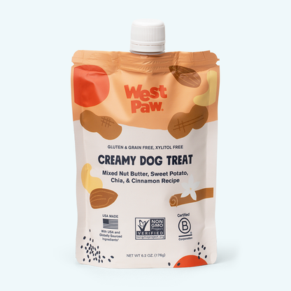 West Paw creamy dog treat package on a white background