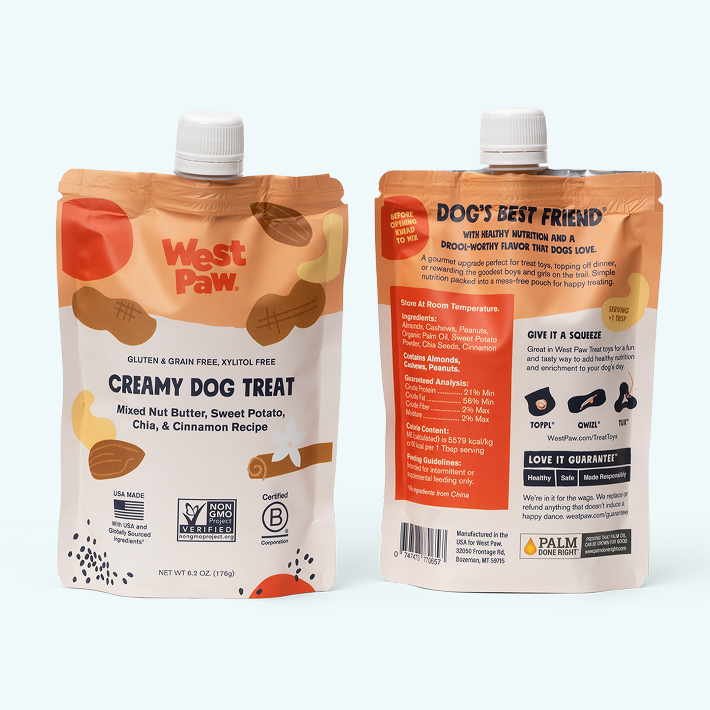 West Paw creamy dog treat packaging on a white background