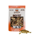 Package of Gaines Pet duck feet dog chews with a white background