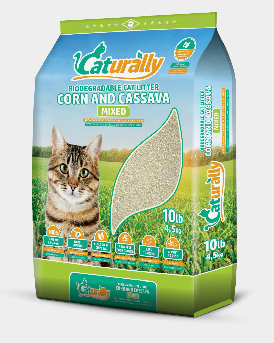 PurrFriendlyLitter cassava and corn cat litter, natural clumping unscented 10 lb bag
