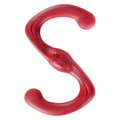 Red dog toy with 'West Paw' branding on a white background