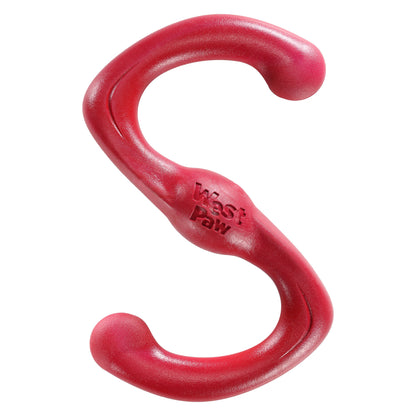 Red dog toy with 'West Paw' branding on a white background