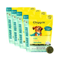 Chippin dog treat packages with a green background