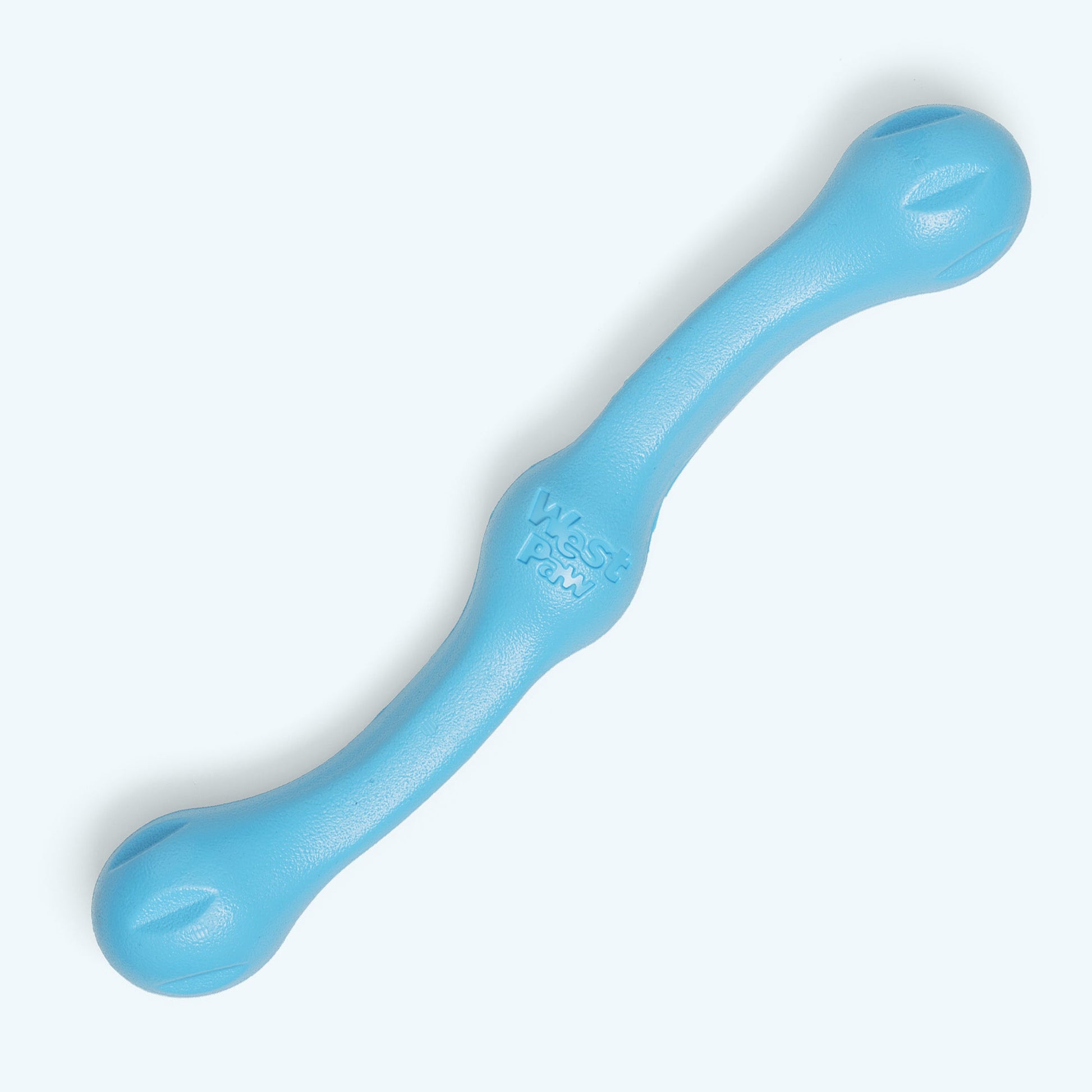 Blue dog toy on a white background