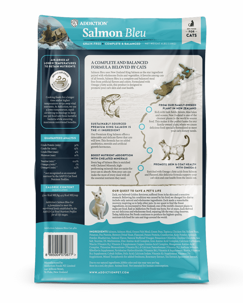 Salmon Bleu Dry Cat Food package, product photo 16 of 23
