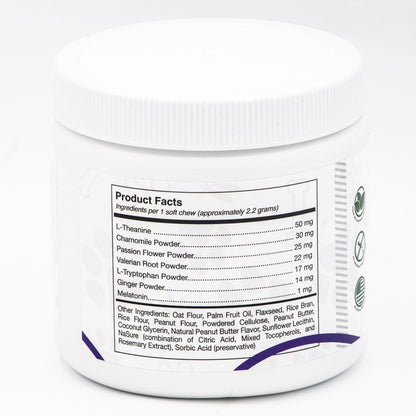 Supplement container with label showing product facts on a white background