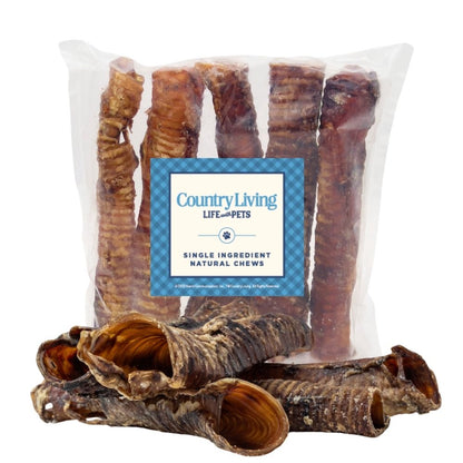 12 inch beef trachea dog chews, 5 pack of naturally hollow single ingredient chews