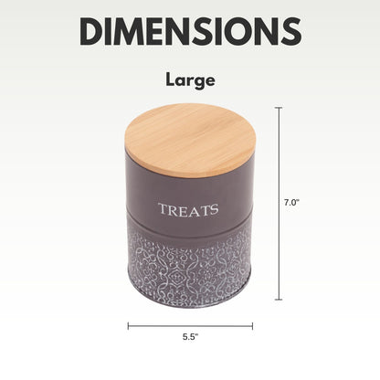 The two piece volcanic gray canister set photographed from directly above