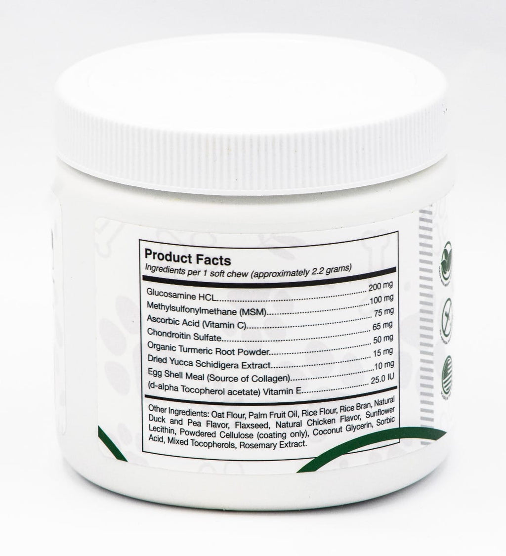 Supplement container with product facts label on a white background