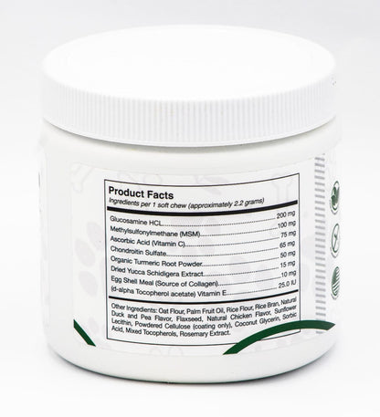 Supplement container with product facts label on a white background