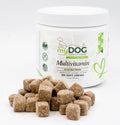 myDOG Sanctuary Multivitamin soft chews with packaging on a white background