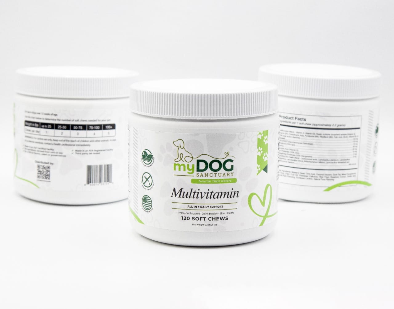 myDOG Multivitamin container with branding on a white background