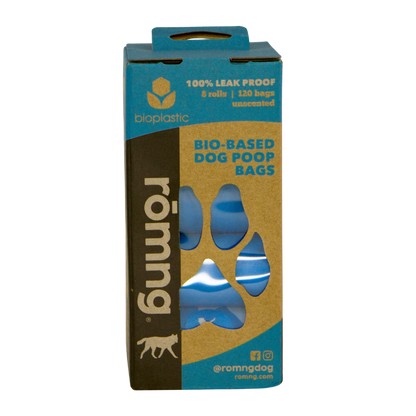 Bio-Based Dog Poop Bags + Bamboo Dispenser rōmng