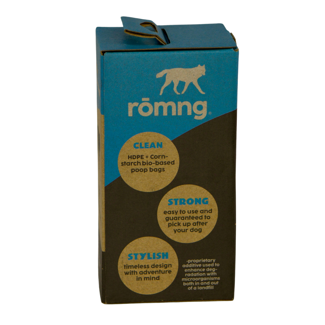 Bio-Based Dog Poop Bags + Bamboo Dispenser rōmng