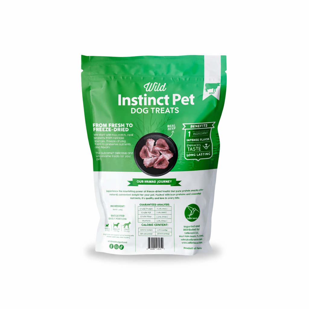 Wild Instinct Pet Freeze-Dried Beef Lung for Dogs – 100% Pure Single Ingredient